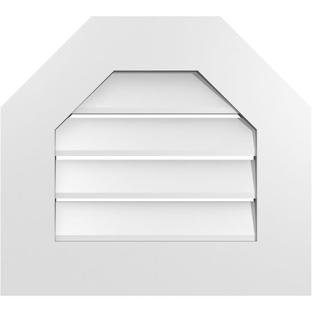 Ekena Millwork Octagonal Top Surface Mount PVC Gable Vent: Functional, w/ 3-1/2"W x 1"P Standard Frame, 20"W x 18"H GVPOT20X1801SF